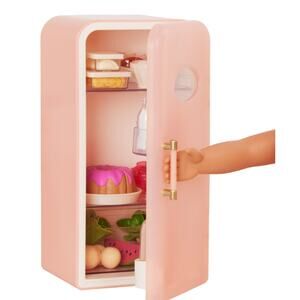 Our Generation Perfectly Fresh 33 Pc Mini Fridge & Play Food Accessory Set NWT